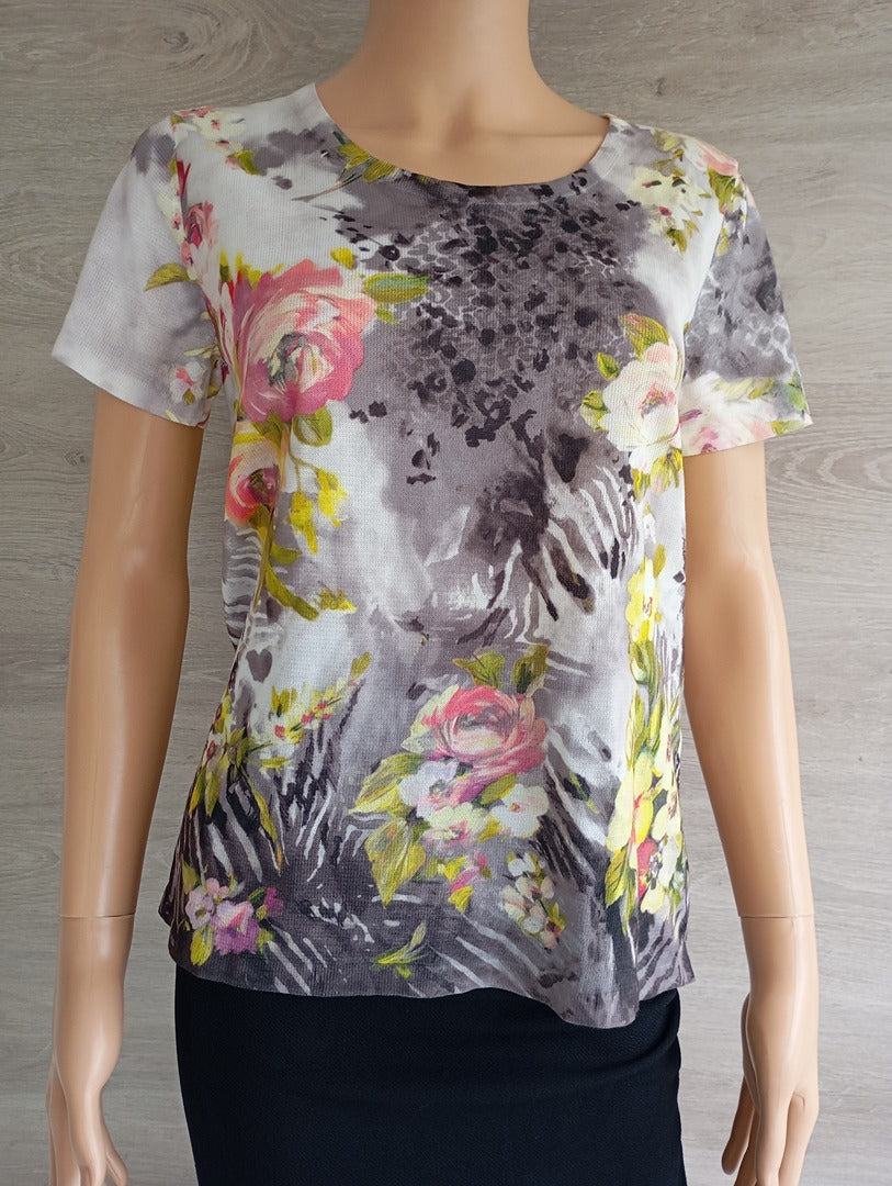 Joli tee-shirt manches courtes - Punto Roma - S - Multicolore - Neuf avec étiquette
