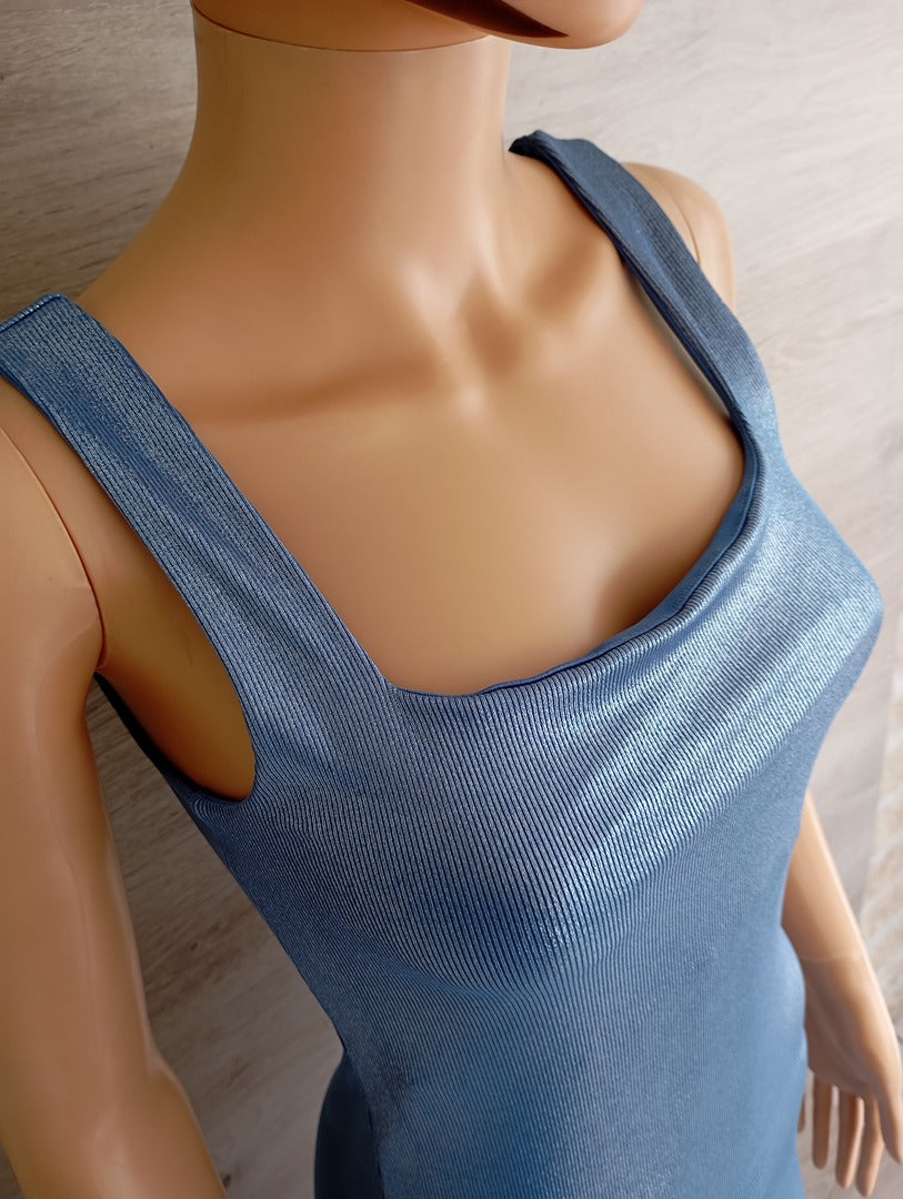 Robe Mini Jennyfer - S - Bleu Ardoise - Très Bon État