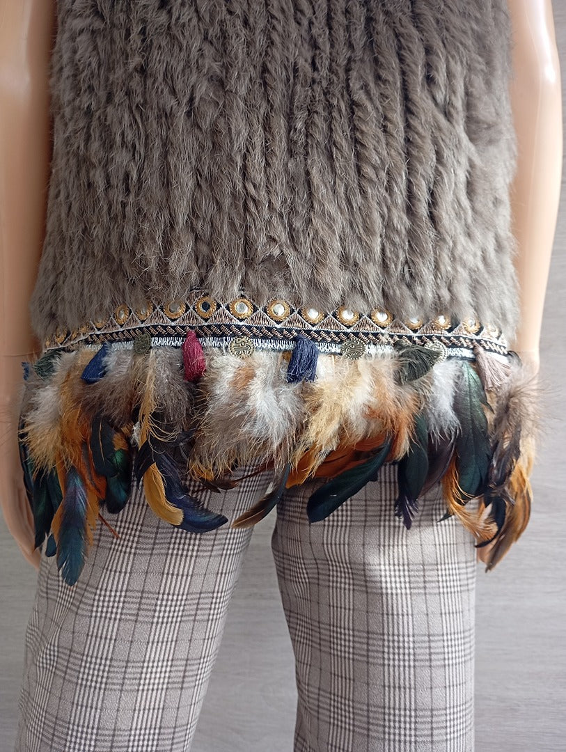 Gilet sans manches en fourrure naturelle - M - Très bon état