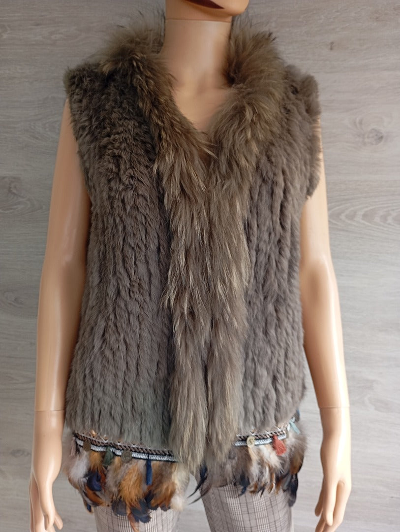 Gilet sans manches en fourrure naturelle - M - Très bon état