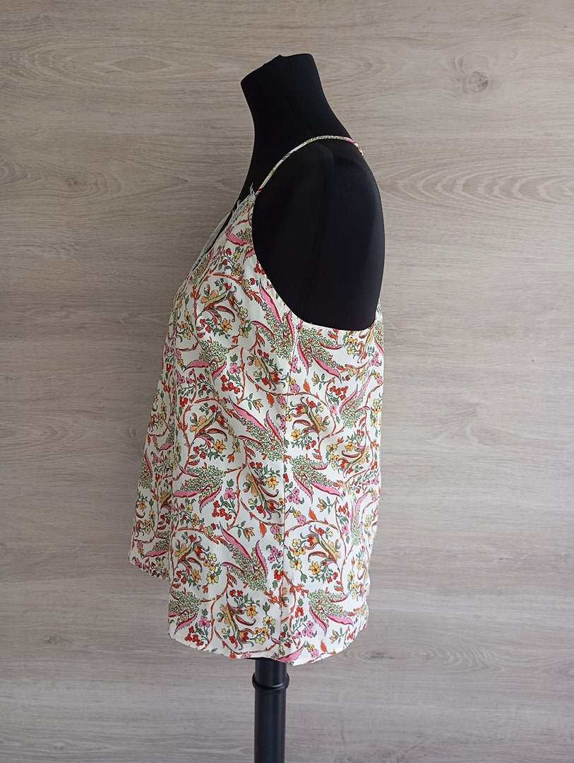 Débardeur fleuri crème — Mango — Taille L — Neuf