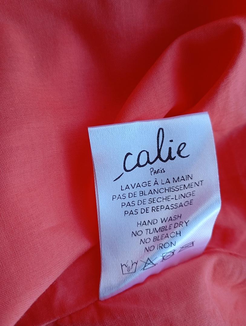 Belle robe longue dos nu manches courtes - Calie Paris Taille S - Orange - Neuve