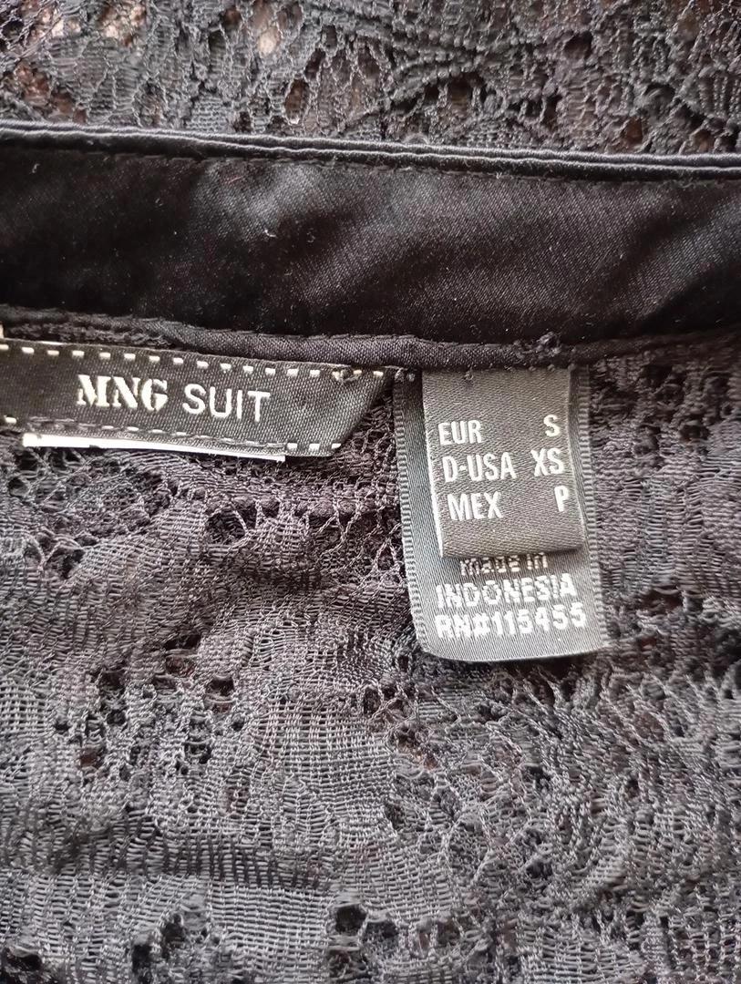 Blouse dentelle noire manches longues — Mango — Taille S