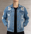 Belle veste en jean Revamped Denim taille M - Bleu et blanc