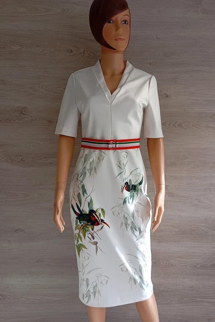 Robe mi-longue blanche imprimé nature — Ted Baker — Taille S — Très bon état