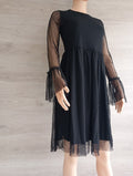 Superbe robe plumetis avec manches transparentes - Na-kd taille S - Noir - neuve