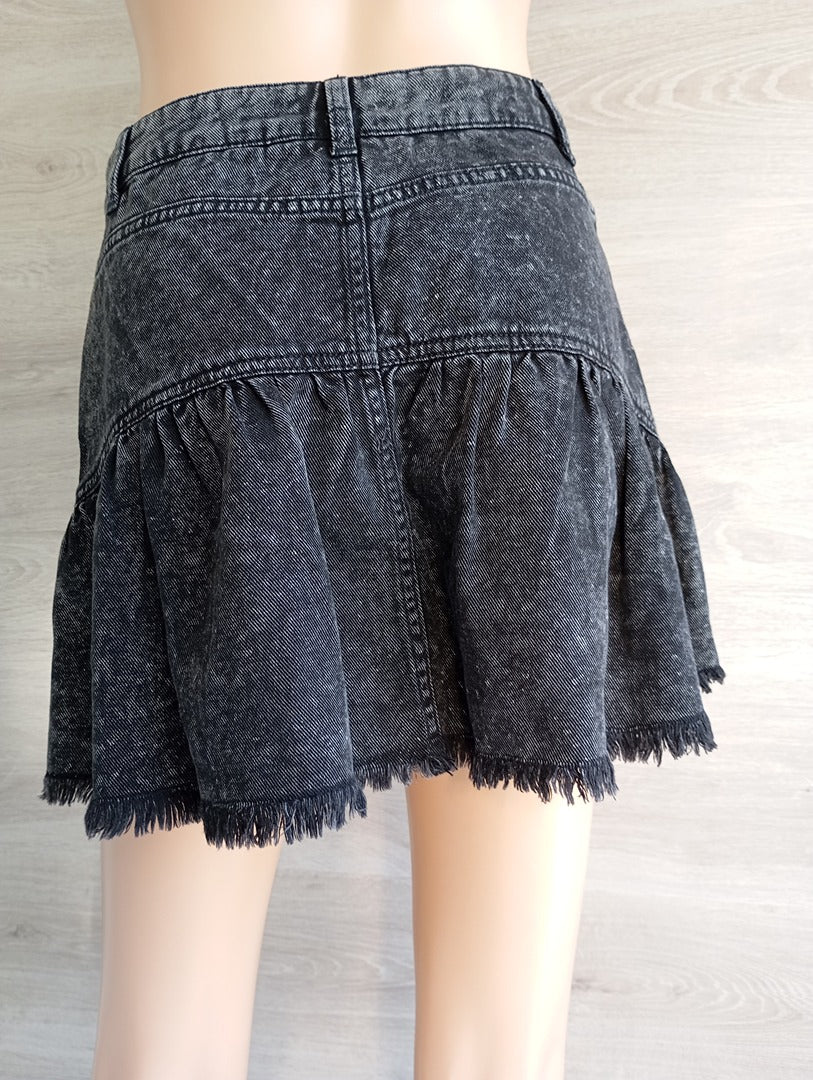Jupe courte en jean gris/noir - Only - XS - Neuf