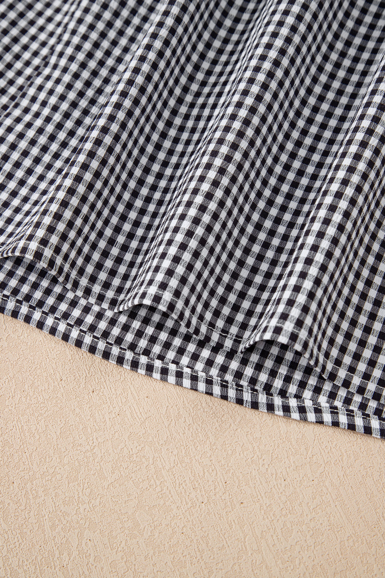 Pull Grande Taille à Carreaux — Nœud Décoratif & Manches Cloche