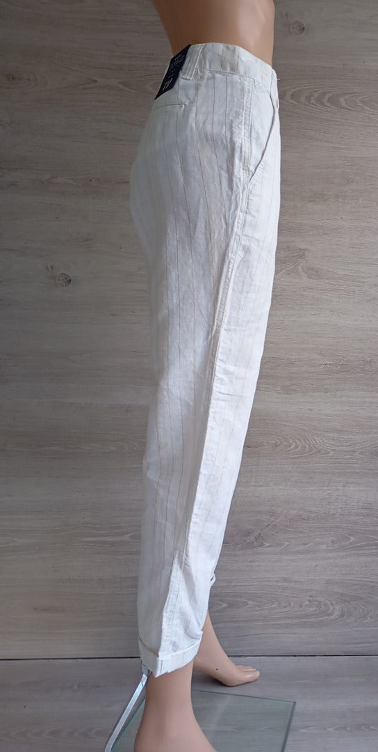 Pantalon chino Gap - 38 - Blanc/crème/doré - Neuf avec étiquette - lin et coton