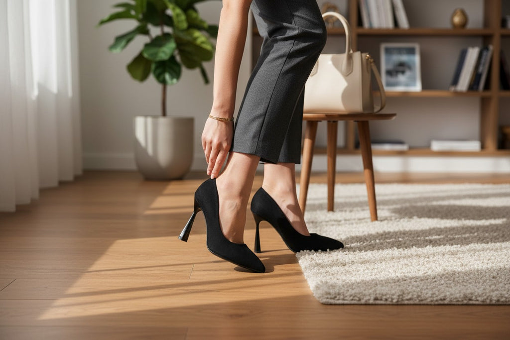 Escarpins Azarey Talon Sculptural – Aspect Suédé Noir – Pointure 35