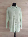 Chemise plissée manches longues - S - Menthe - Très bon état