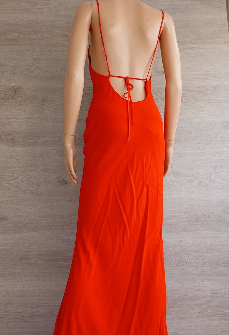 Magnifique robe longue dos nu Asos taille 32 - Rouge - neuve - 100% viscose