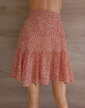 Mini-jupe fleurie rouge — Camaïeu — Taille 40