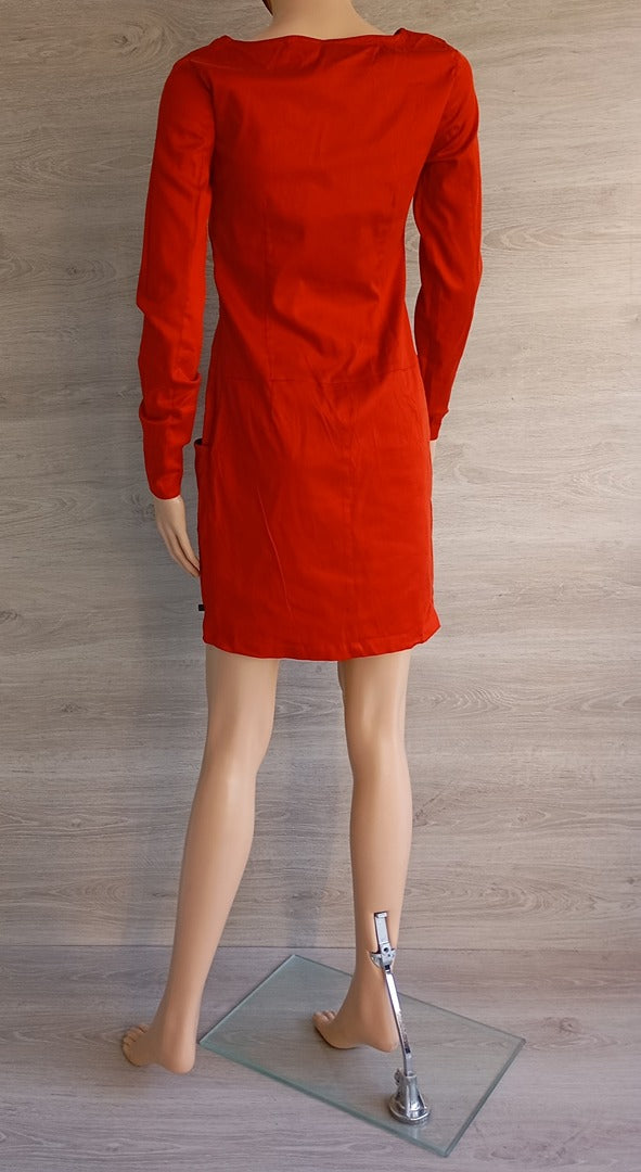 Robe courte - manches longues - Skunkfunk Madge - M - Rouge/orangé - Neuf avec étiquette