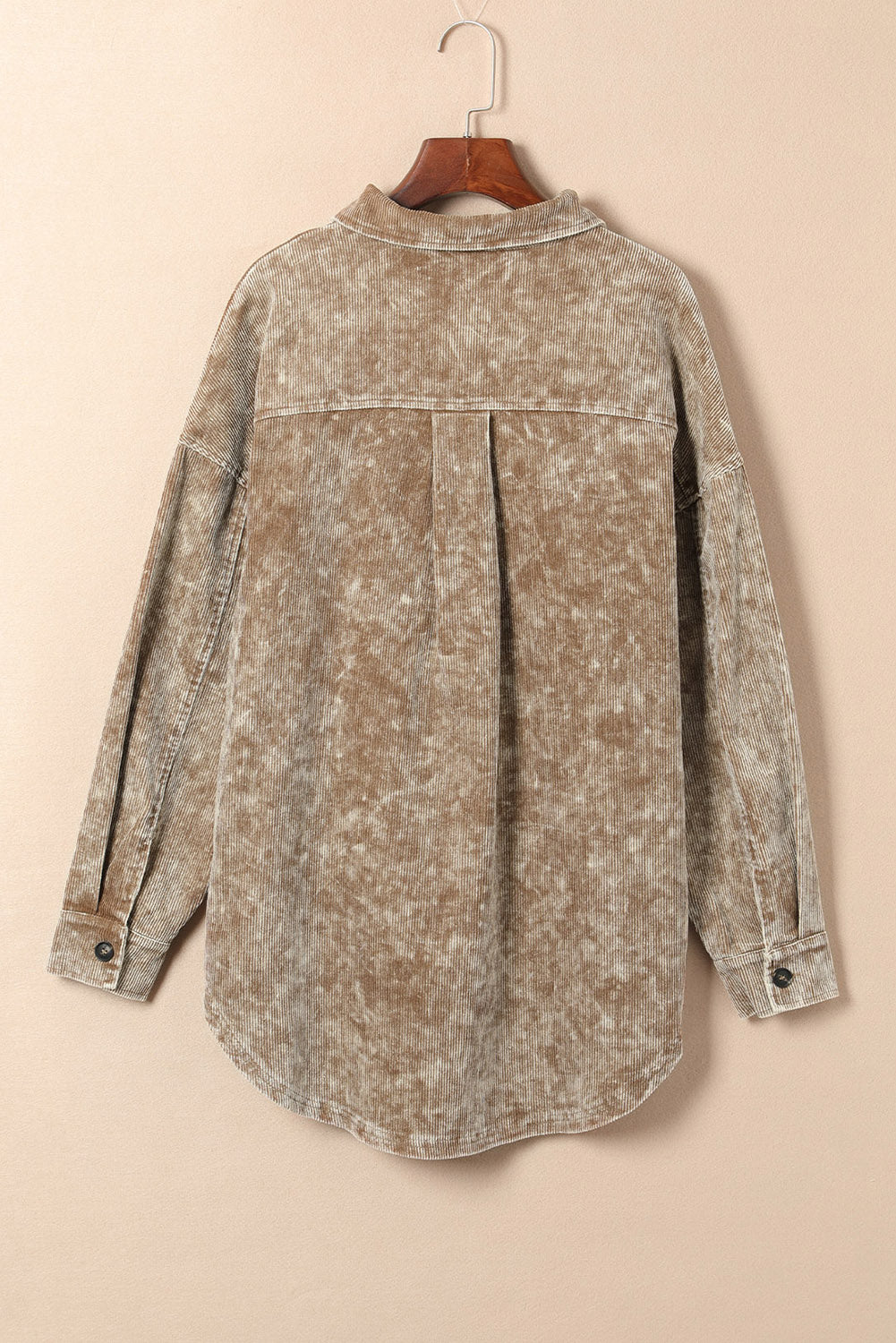 Shacket Oversize Kaki — Effet Vintage Mineral Wash