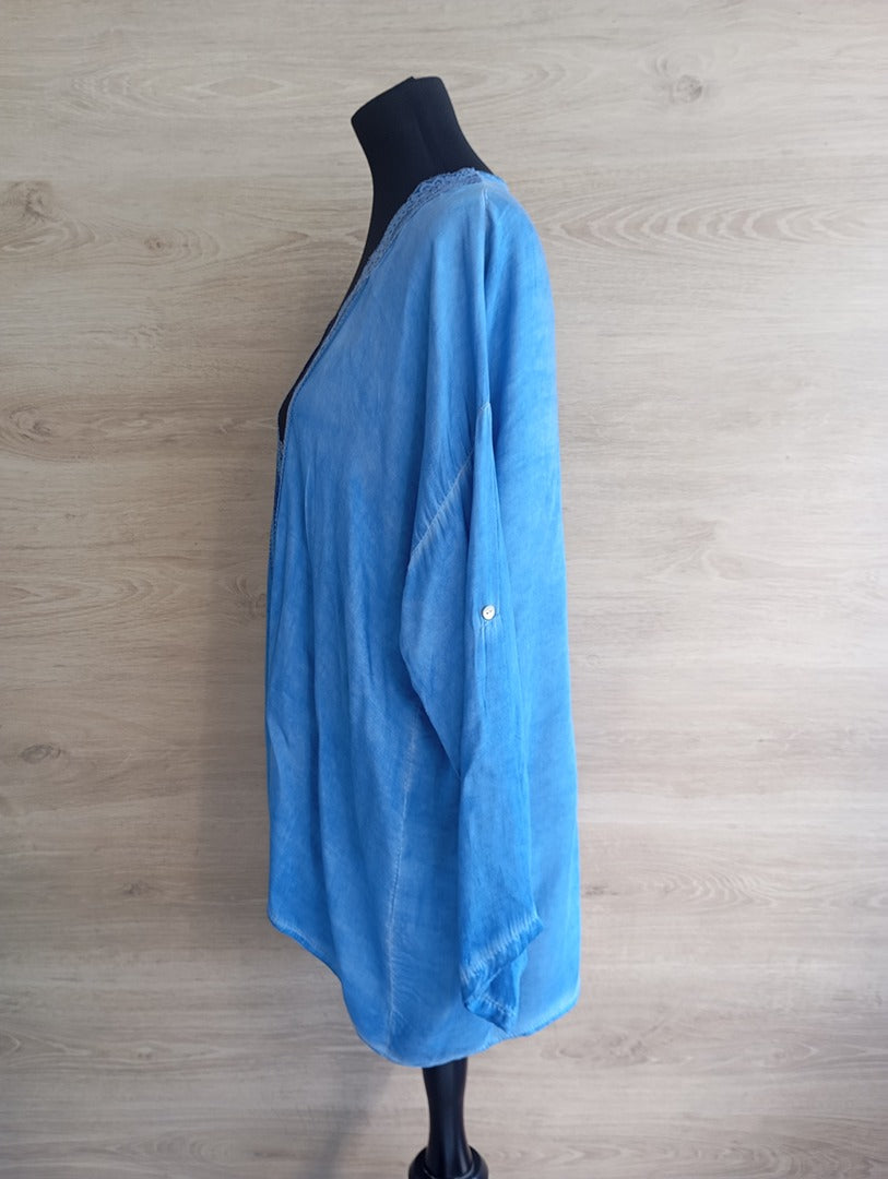 Kimono R.s. moda - Taille unique - Bleu - Neuf - 100% viscose