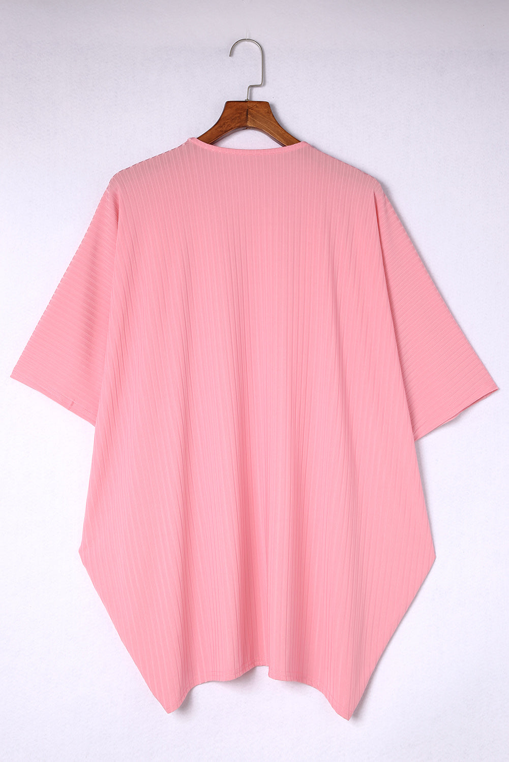 Gilet ouvert côtelé Grande Taille — Rose