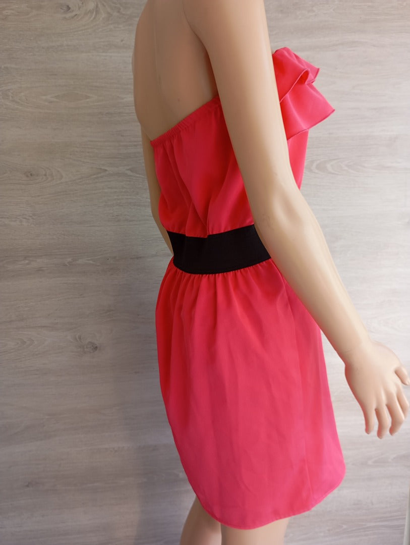 Robe bustier Naf Naf - 38 - Rose/noir - Très bon état
