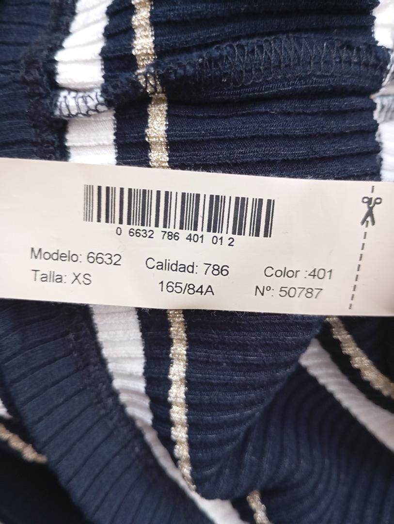 Robe longue rayée marine & doré — Massimo Dutti — Taille XS — Très bon état