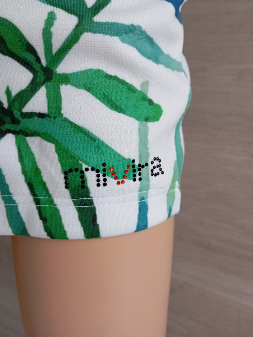 Mini jupe 🌸 Mivira 🌸 M - Blanc/vert - Neuf avec étiquette - motif floral