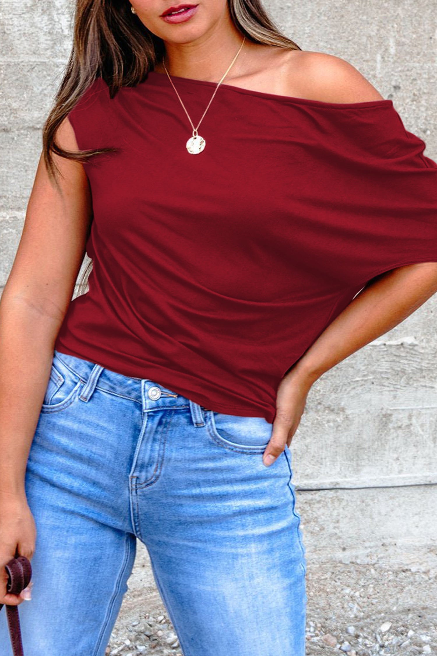 Top Grande Taille Col Asymétrique — 5 Coloris