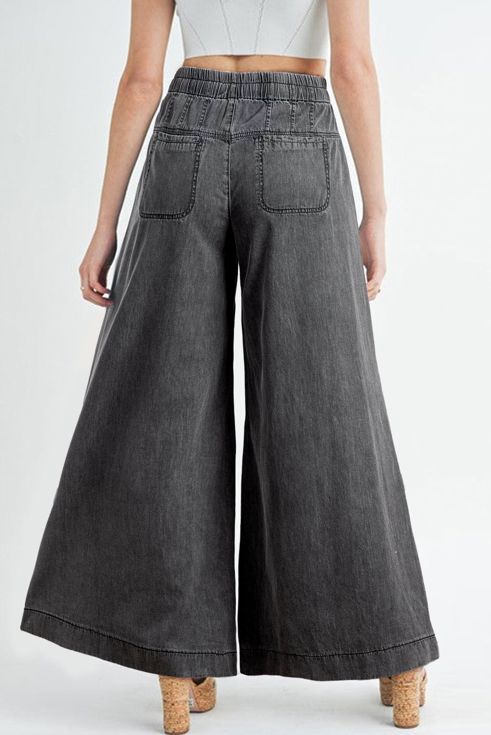 Jean Gris Anthracite — Taille Haute & Jambes Larges