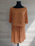 Belle robe Hartford manches courtes taille L - Orange/marron - Très bon état - 100% viscose
