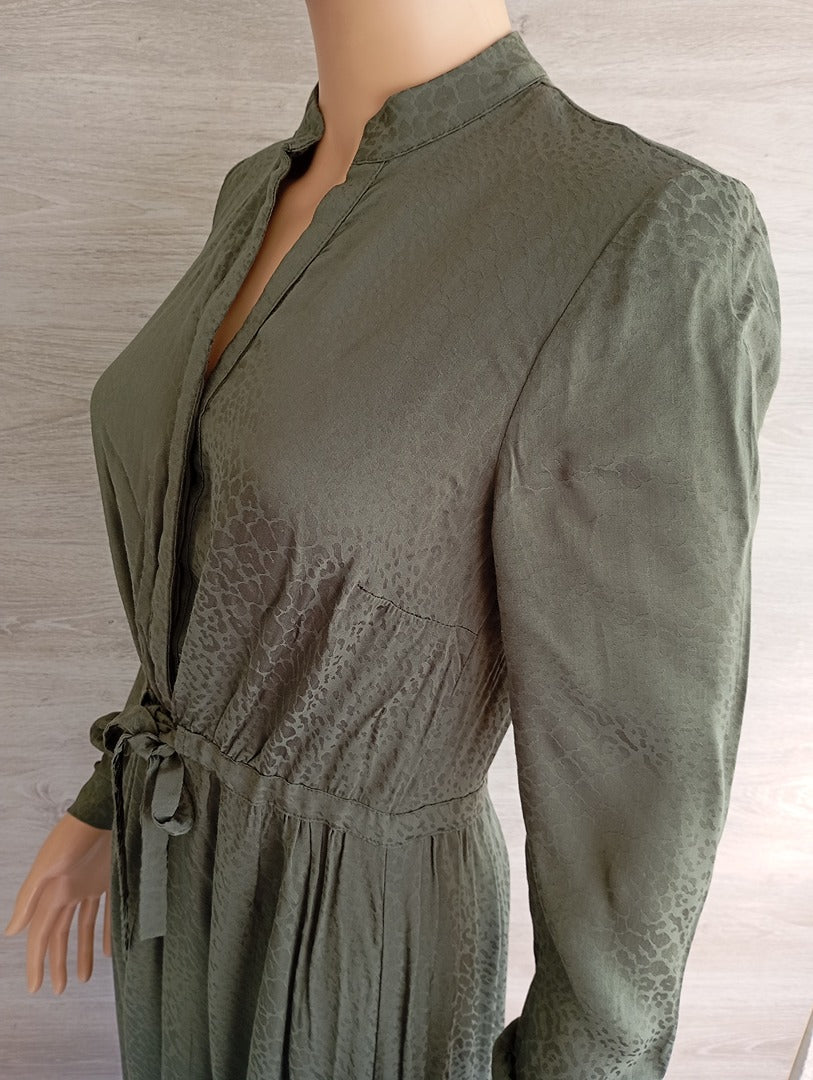 Robe midi Caroll manches longues taille 36 - kaki - Très bon état