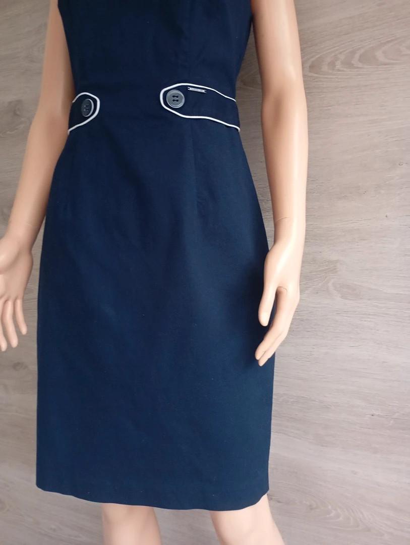 beau tailleur veste/robe f - Orsay taille S/m- marine et blanc en très bon état
