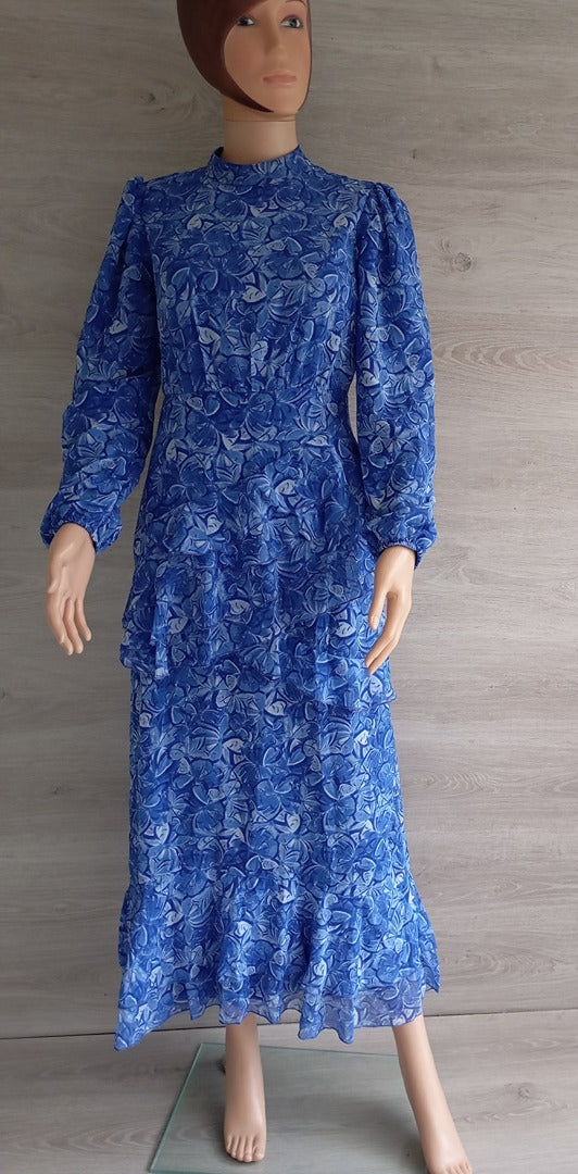 Robe longue manches longues 🌸 Trendyol 🌸 S - Bleu - Neuf avec étiquette - motif floral
