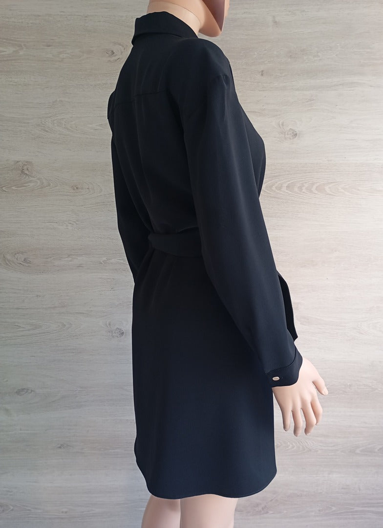 Robe courte chemise - manches longues - Zara - Xs - Noir - Très bon état