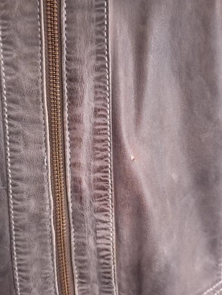 Jolie veste femme - en cuir véritable - Mcs - beige sable - style vintage américain - taille L/xl