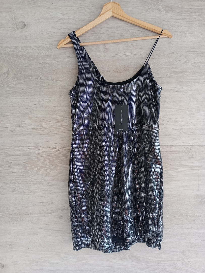 Superbe robe de soirée scintillante - Lefties taille S - Gris - neuve