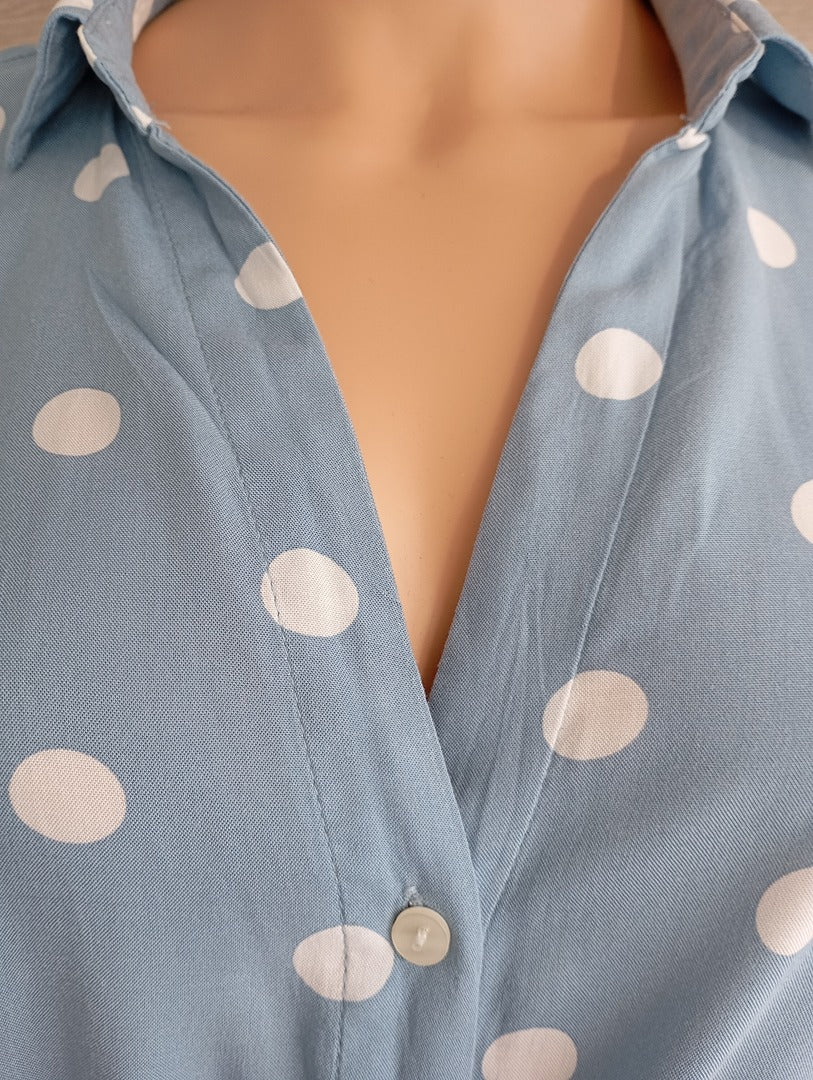 Robe chemise bleu ciel à pois — Bershka — Taille S — Très bon état