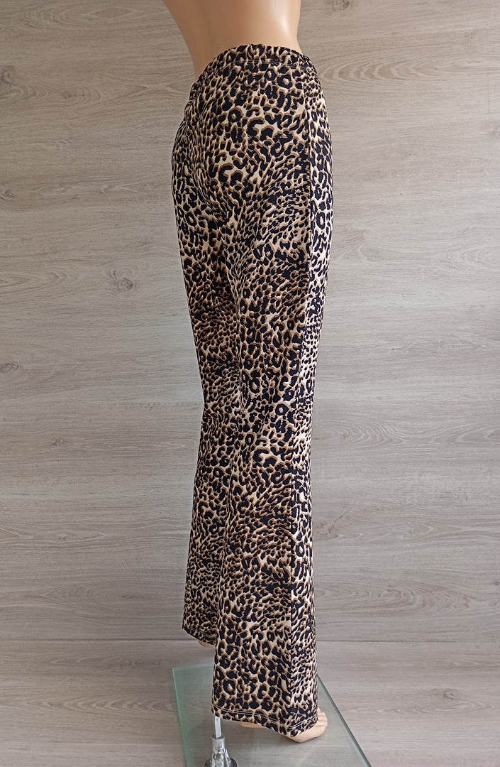 Pantalon flare Undiz - M - Marron/léopard - Très bon état