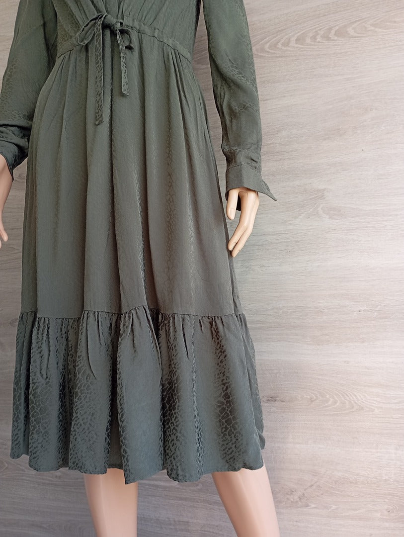 Robe midi Caroll manches longues taille 36 - kaki - Très bon état