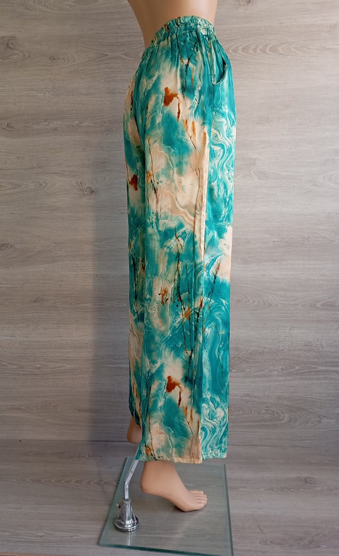 Pantalon large - Made in Italy - Xs/s - Turquoise - Très bon état - 100% viscose
