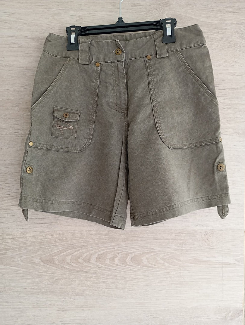 Short cargo - kiabi - S - Kaki - Très bon état - lin et coton
