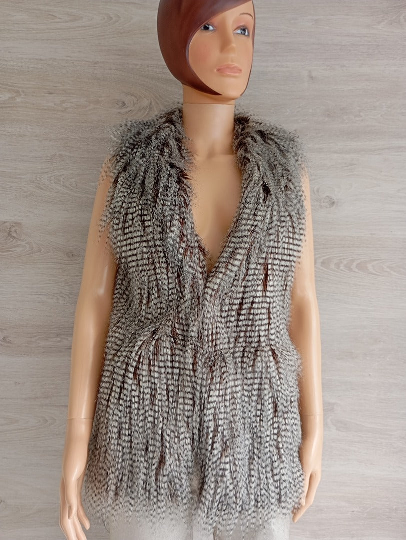 Gilet sans manches 🌸 Blanco 🌸 S - Gris - Neuf - fausse fourrure