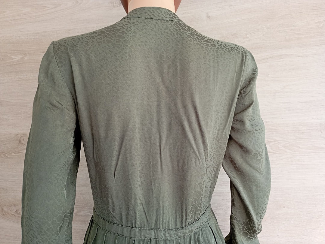 Robe midi Caroll manches longues taille 36 - kaki - Très bon état
