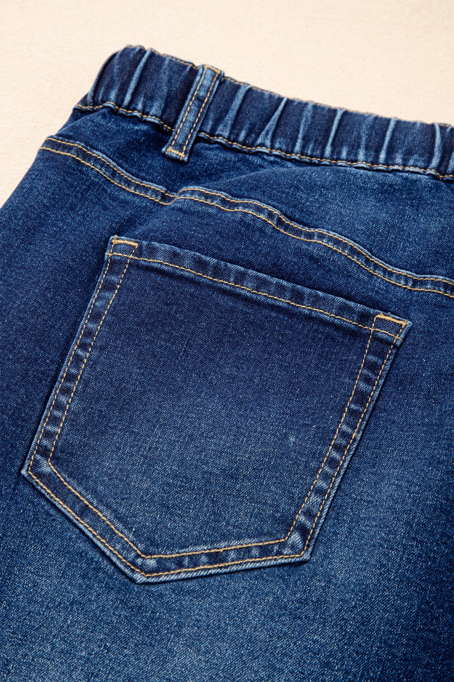 Jean Grande Taille Wide Leg à Lacets Contrastés