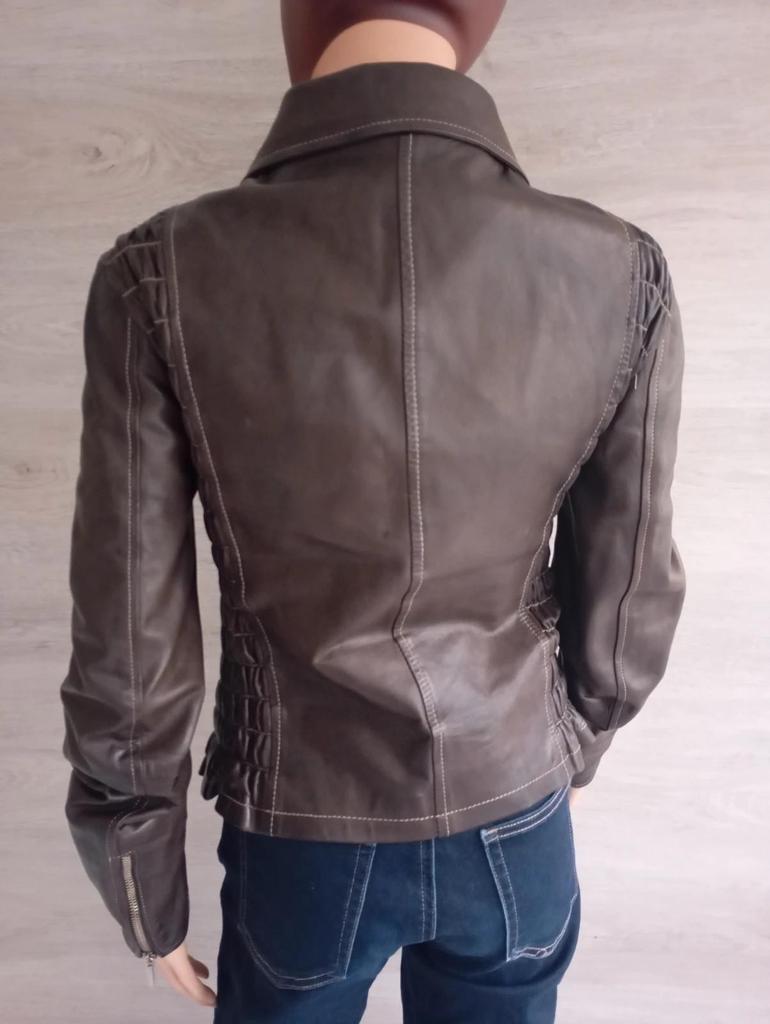 Belle veste/perfecto en 100% cuir véritable - Vera Pelle taille - L - Marron