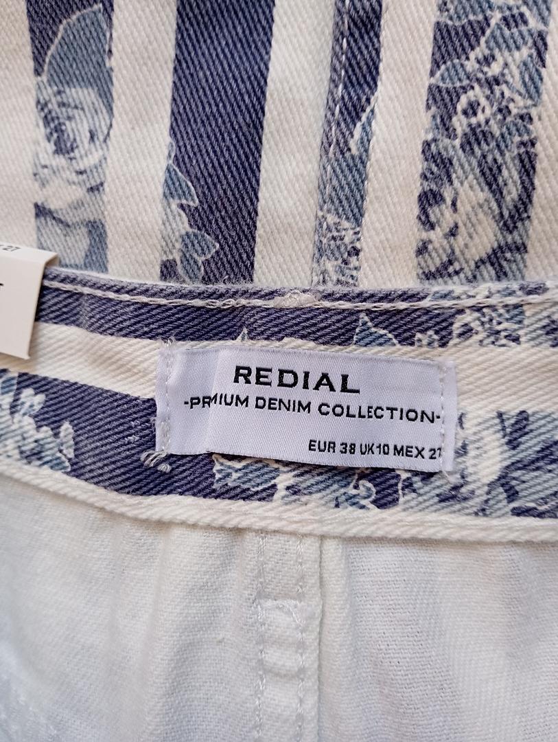 Mini-jupe Redial - 38 - Bleu/blanc - Neuf avec étiquette - motif floral