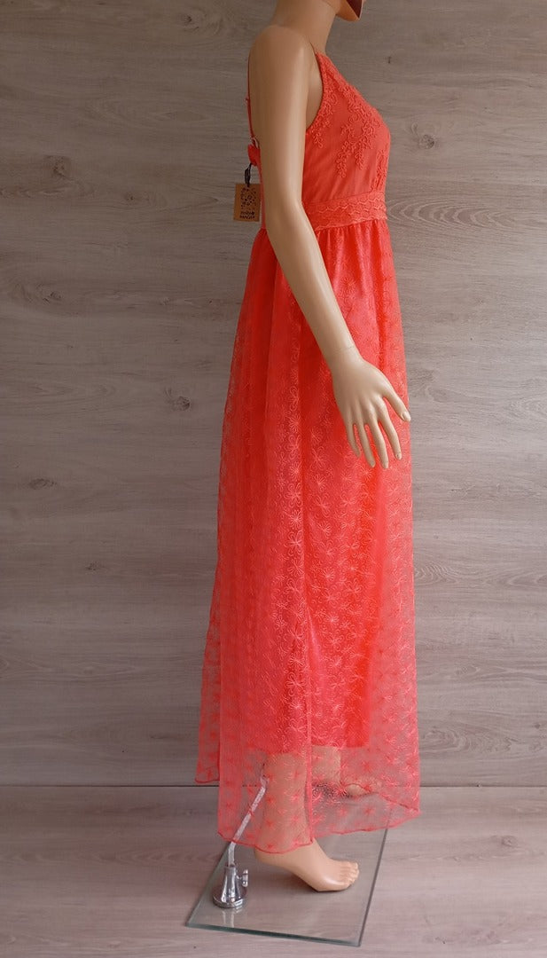 Robe maxi à brides 🌸 Holly Bracken 🌸 Tu - Corail - Neuf