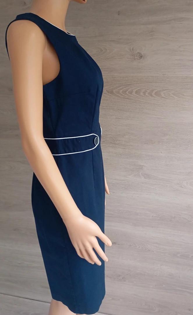 beau tailleur veste/robe f - Orsay taille S/m- marine et blanc en très bon état