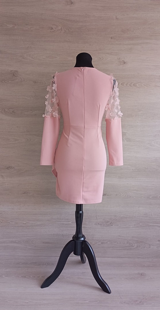 Mini robe rose fuchsia à fleurs en relief — Sheilay — Taille S — Très bon état