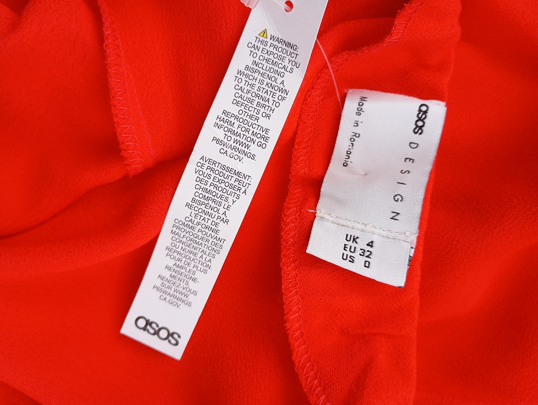 Magnifique robe longue dos nu Asos taille 32 - Rouge - neuve - 100% viscose
