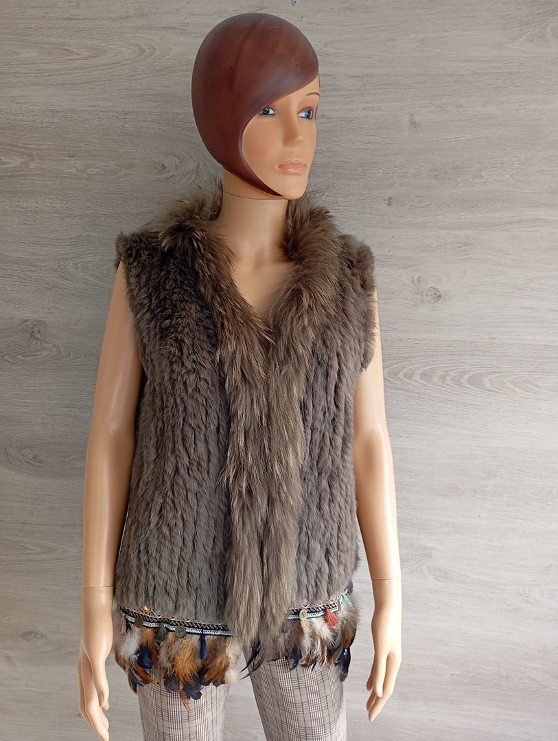 Gilet sans manches en fourrure naturelle - M - Très bon état