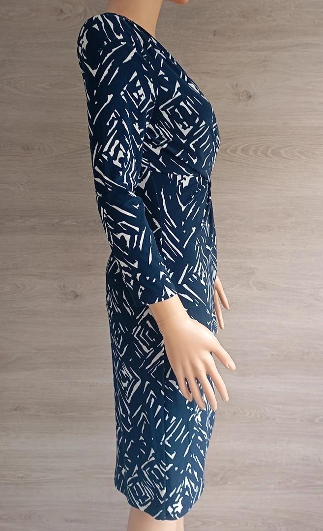 Robe Lauren Ralph Lauren - S - Marine et blanc - manches longues - marine et blanc - col cache coeur