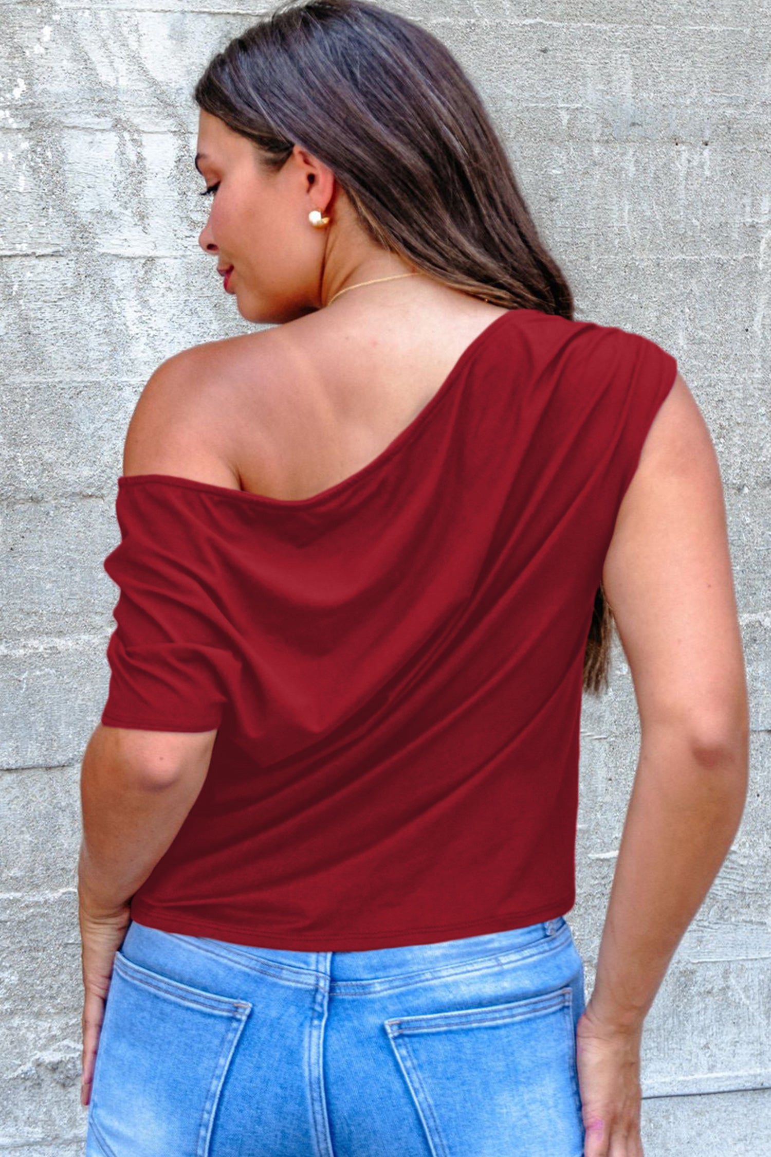 Top Grande Taille Col Asymétrique — 5 Coloris